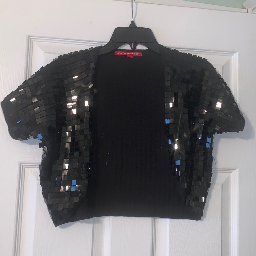 Sequined Cropped Cardigan